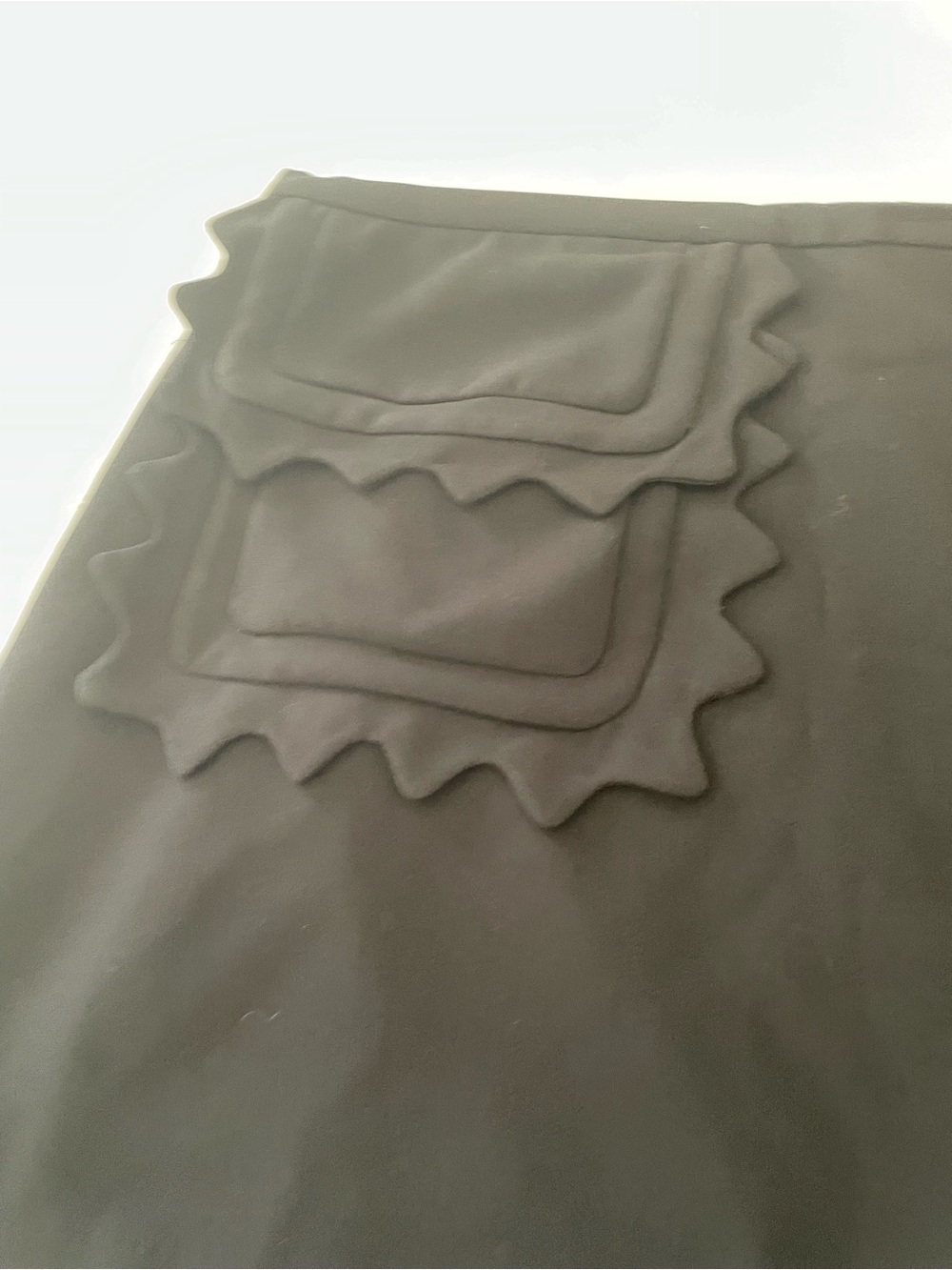 Victoria Beckham Black Pencil Skirt with Tiered Scalloped Panel, made for target
